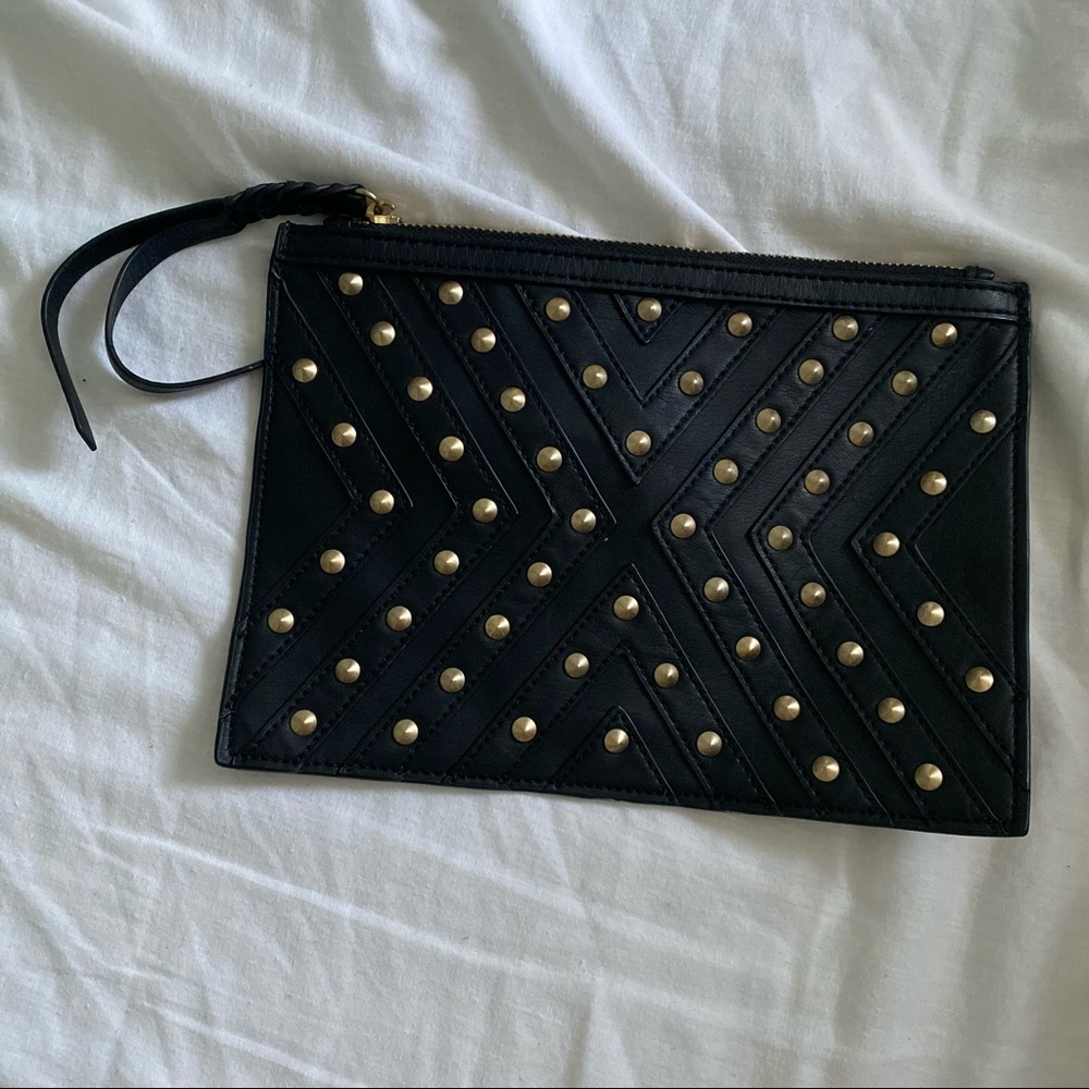 BCBGeneration Black Studded Clutch Bag